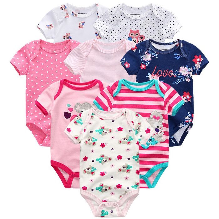 8Pcs Short Sleeve Infant Bodysuit Set