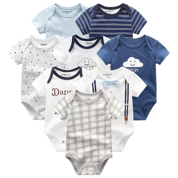 8Pcs Short Sleeve Infant Romper Set