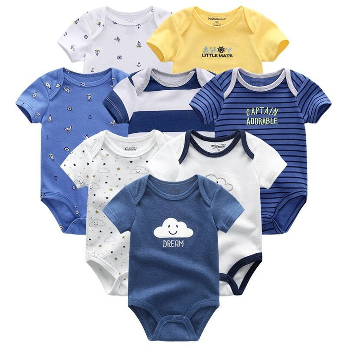 8Pcs Short Sleeve Infant Romper Set