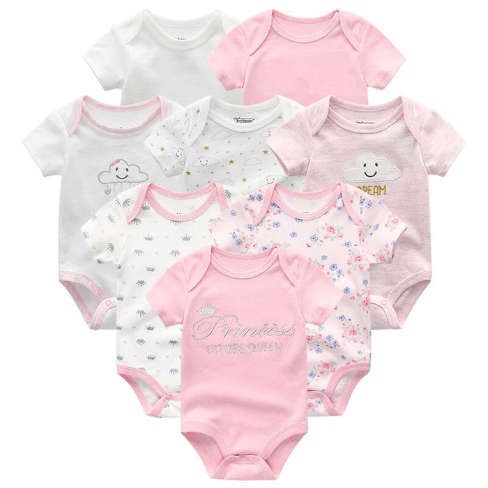 8Pcs Short Sleeve Infant Bodysuit Set