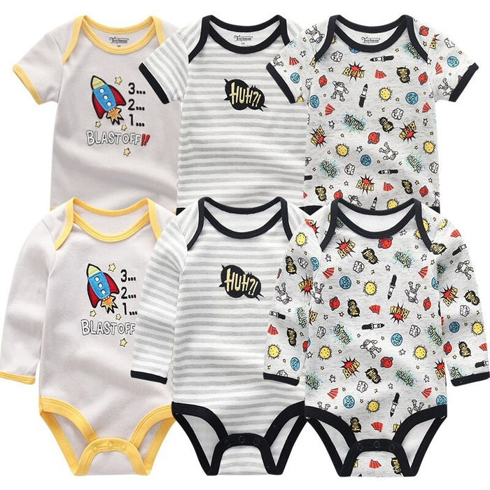 6 Pcs Newborn Summer Romper Sets