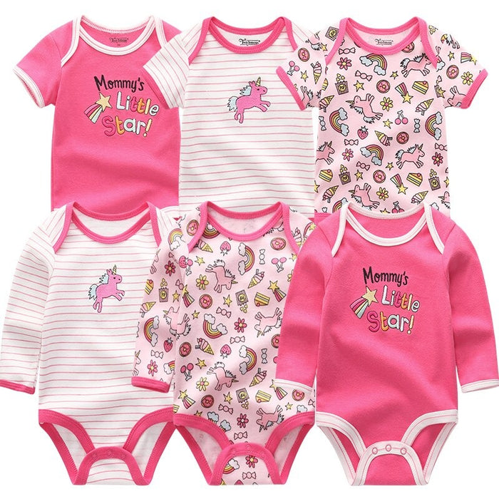 6 Pcs Newborn Summer Romper Sets