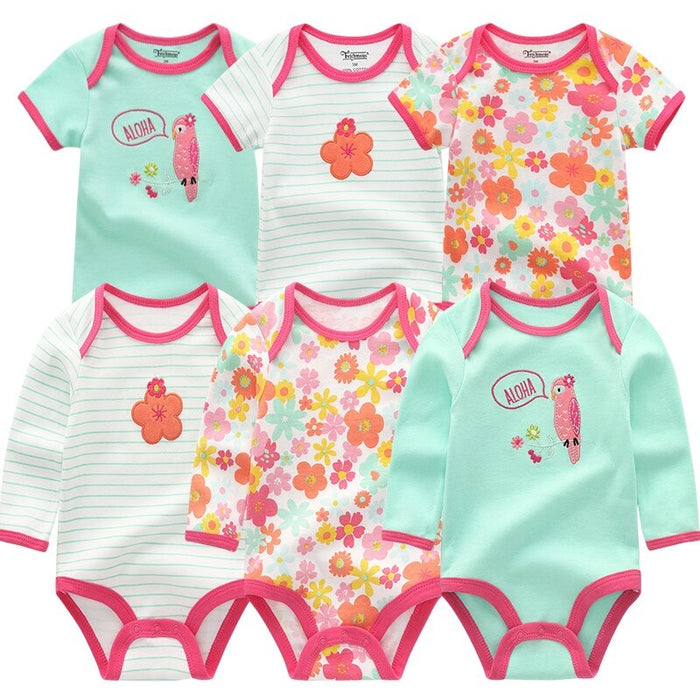 6 Pcs Newborn Summer Romper Sets