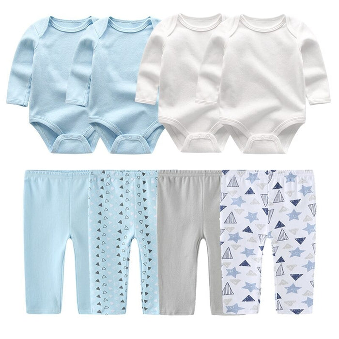 Girls 8 Pcs Bodysuit & Pants Autumn Clothes Set