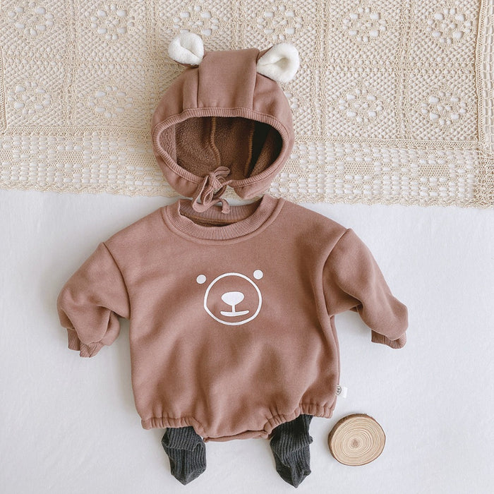 Baby Fleece Bear Jumpsuit Cartoon Romper