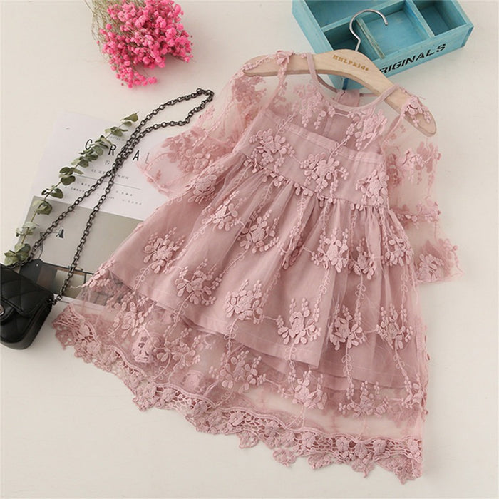 Flower Pattern Princess Dresses For Girls