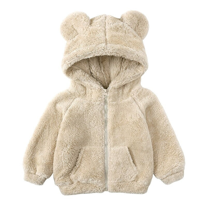 Winters Kids Coat With Thick Hooded Bear Ears