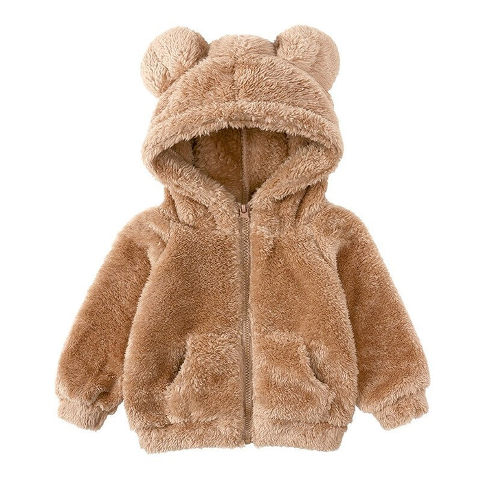 Winters Kids Coat With Thick Hooded Bear Ears