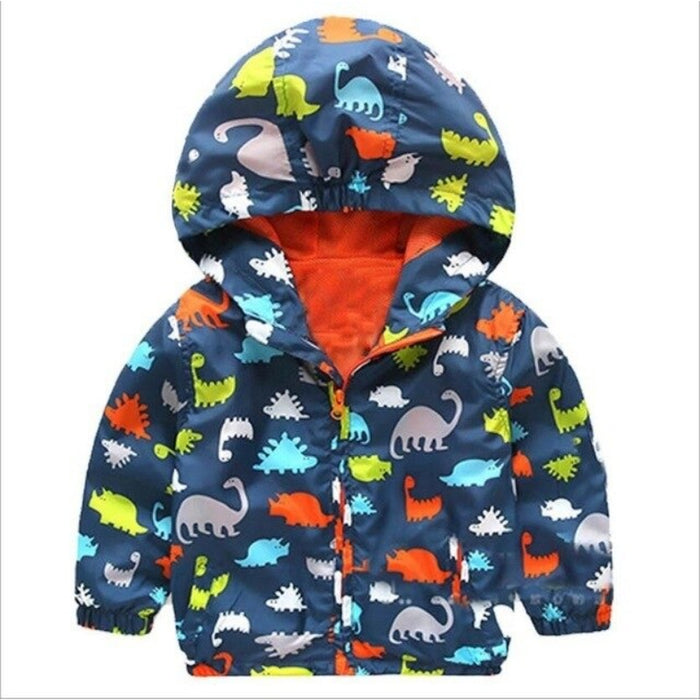 Funky Printed Cartoon Hooded Coat