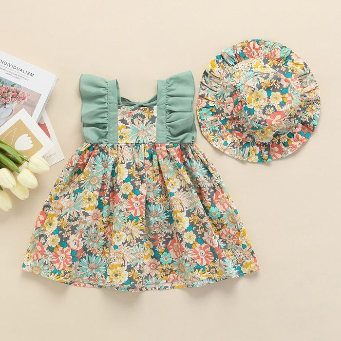 The Ruffled Shoulders Floral Dress