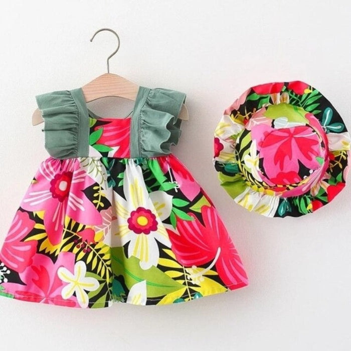 The Ruffled Shoulders Floral Dress