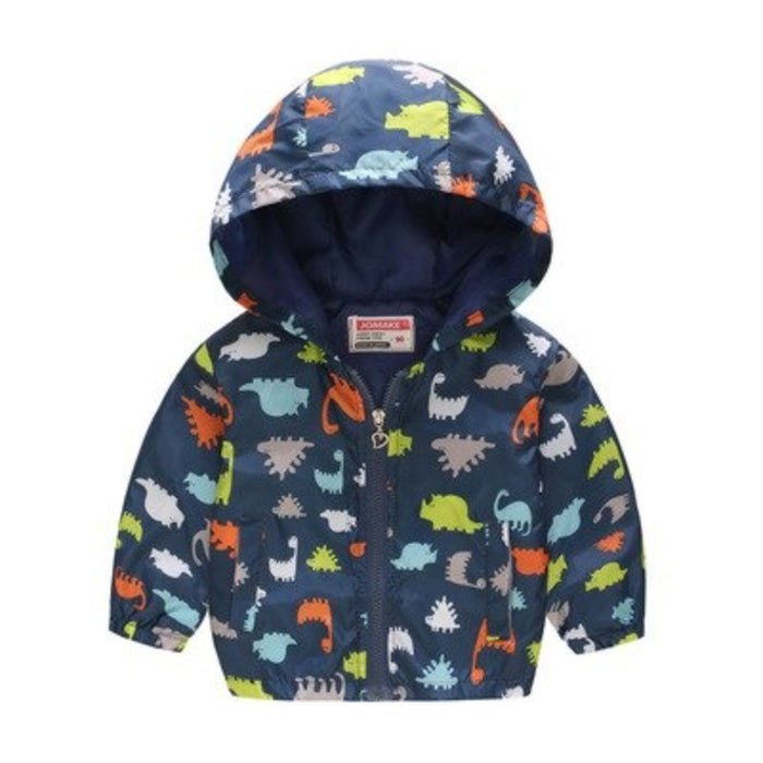 Dino Print Coat For Girls