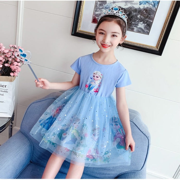 Unicorn Half Sleeve Dresses For Girls