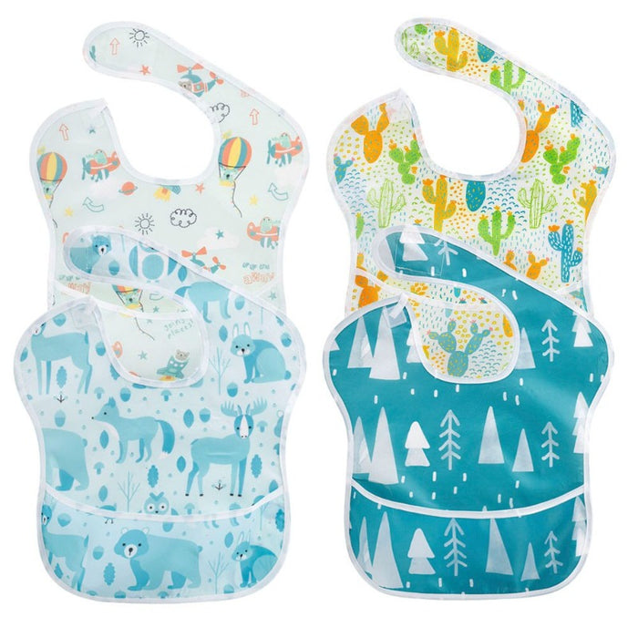 4Pcs Baby Waterproof Feeding Stuff Bibs