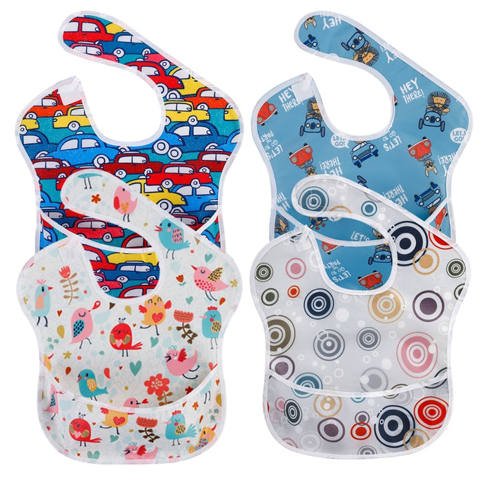 4Pcs Baby Waterproof Feeding Stuff Bibs