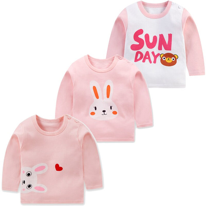 3Pcs Long Sleeves Cotton Cute T-Shirts Set For Baby