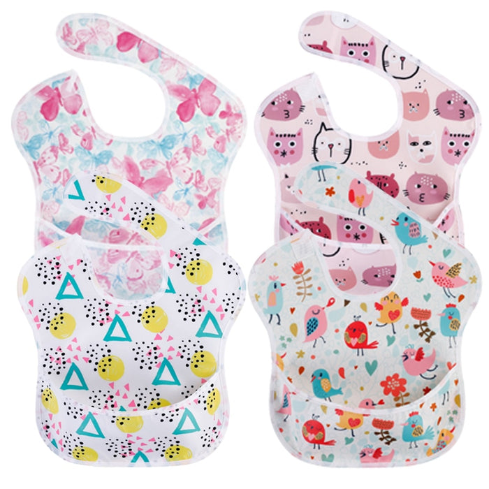 4Pcs Baby Waterproof Feeding Stuff Bibs