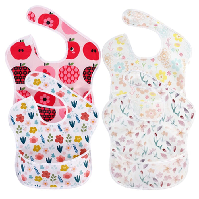 4Pcs Baby Waterproof Feeding Stuff Bibs