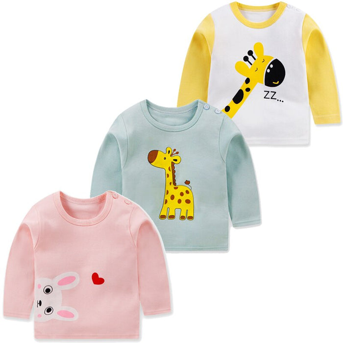 3Pcs Long Sleeves Cotton Cute T-Shirts Set For Baby