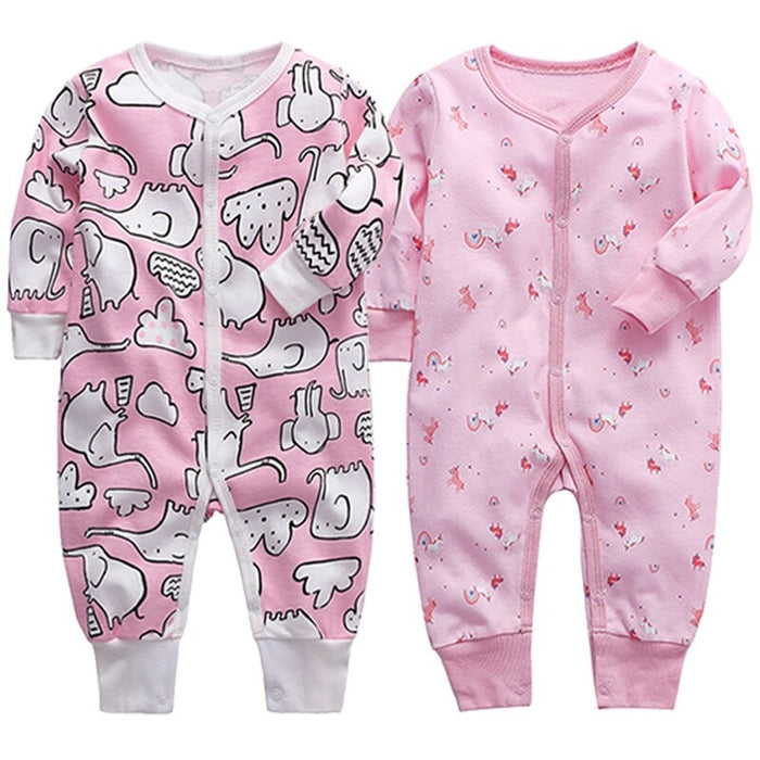 2 Pcs Cotton Long Sleeves Sleeper Pajamas Romper