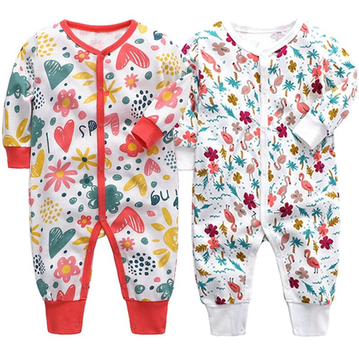 2 Pcs Cotton Long Sleeves Sleeper Pajamas Romper