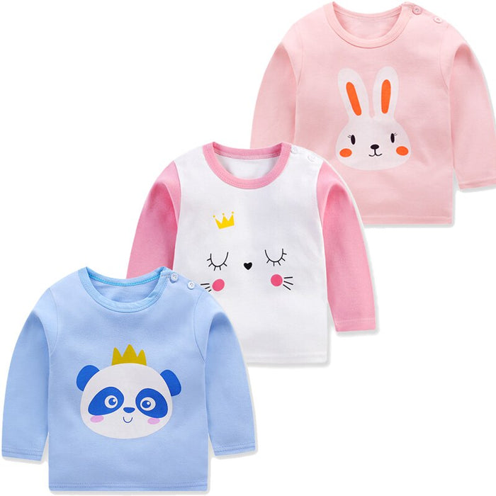 3Pcs Long Sleeves Cotton Cute T-Shirts Set For Baby