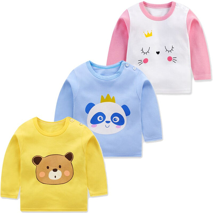 3Pcs Long Sleeves Cotton Cute T-Shirts Set For Baby