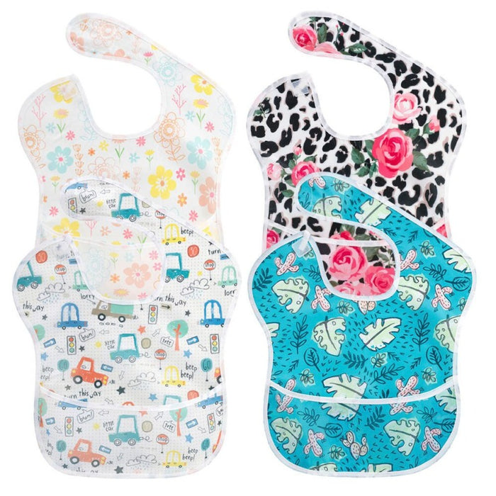 4Pcs Baby Waterproof Feeding Stuff Bibs