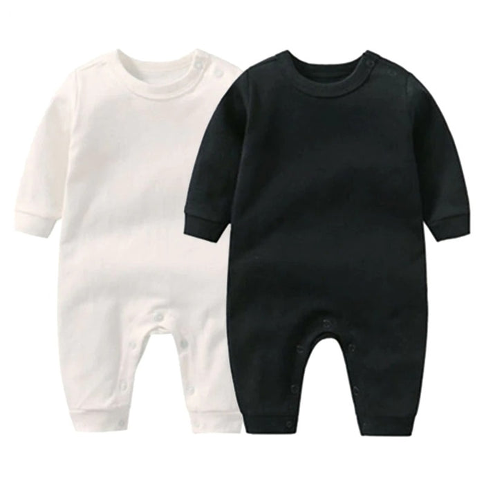 2 Pcs Baby Fall Clothes Solid Color Romper