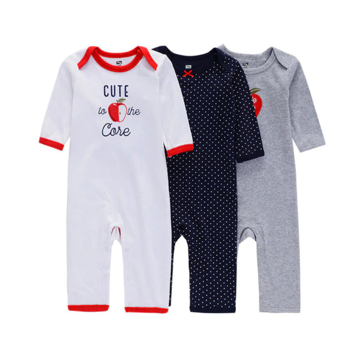 Unisex 3 Pcs Printed Romper Set