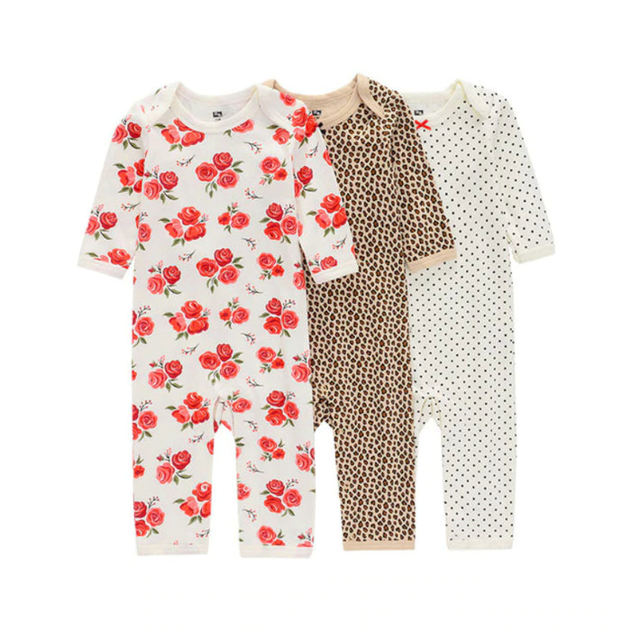 3 Pcs Unisex Printed Romper Set