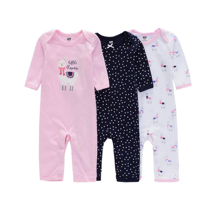 3 Pcs Unisex Printed Romper Set