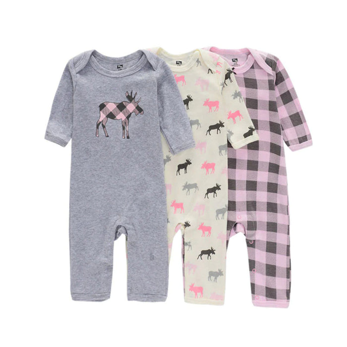 3 Pcs Unisex Printed Romper Set