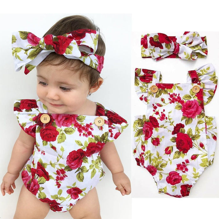 Cute Baby Girls 2 Piece Romper