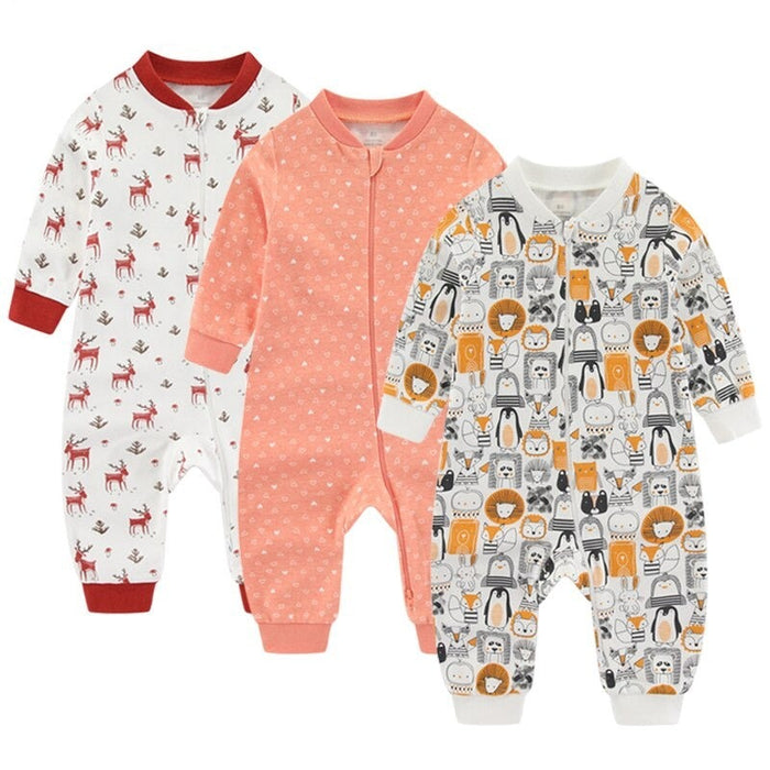 3 Pcs Newborn Baby Cotton Romper Set