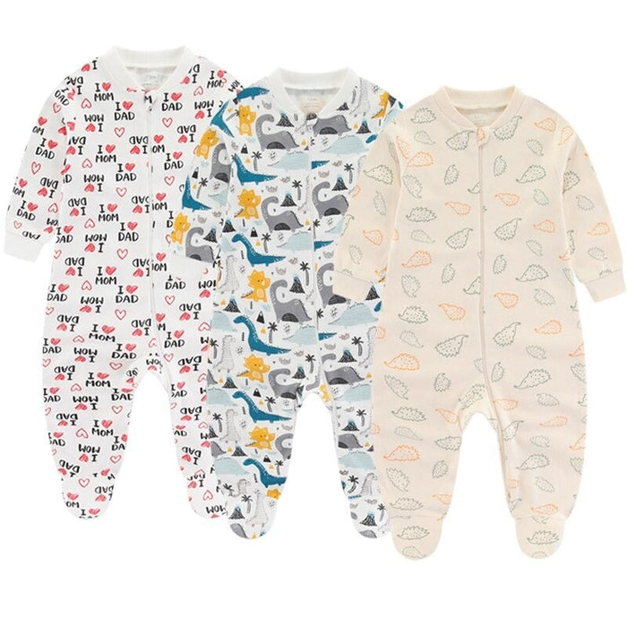 3 Pcs Newborn Baby Cotton Romper Set