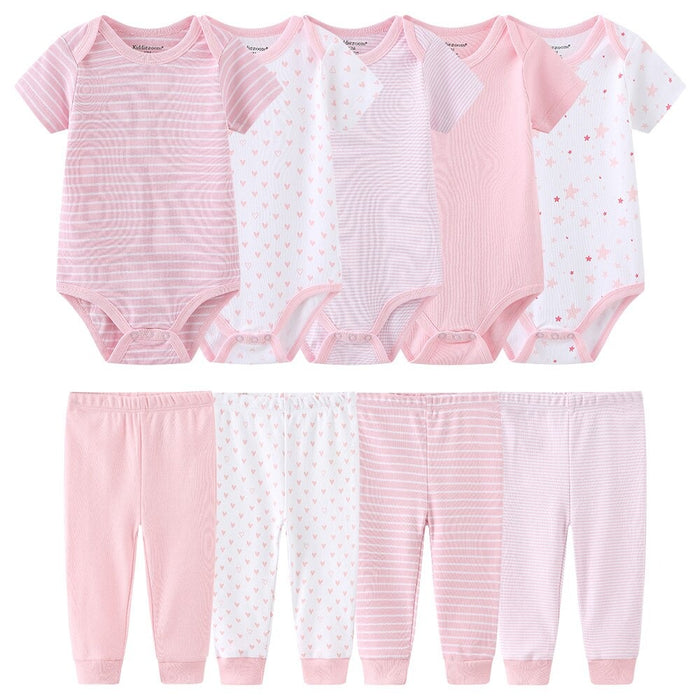 Casual Stripes Pure Cotton Toddler Outfits