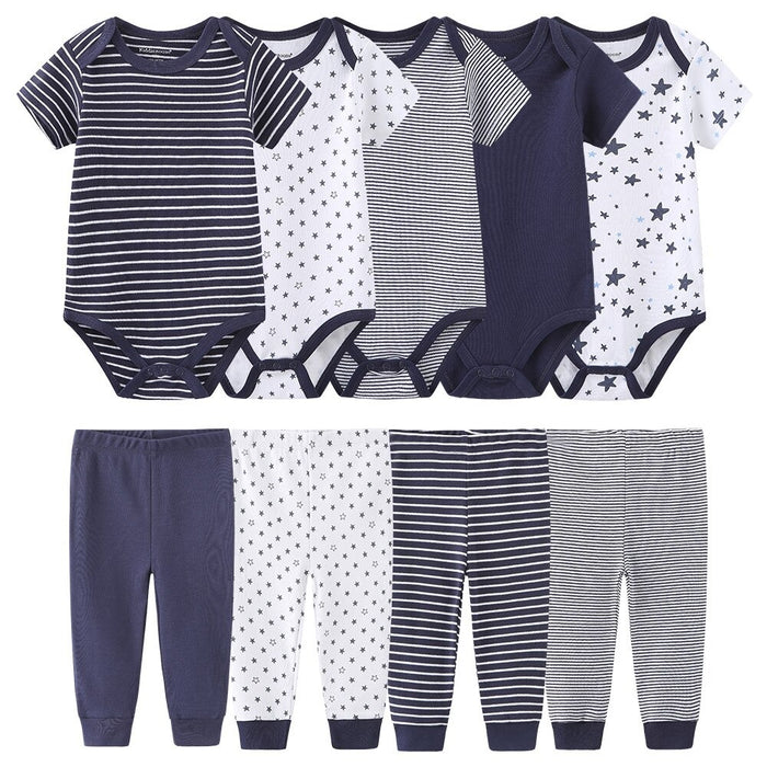 Casual Stripes Pure Cotton Toddler Outfits