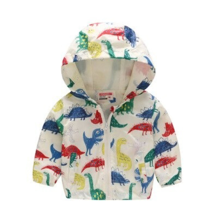 Dino Print Coat For Girls