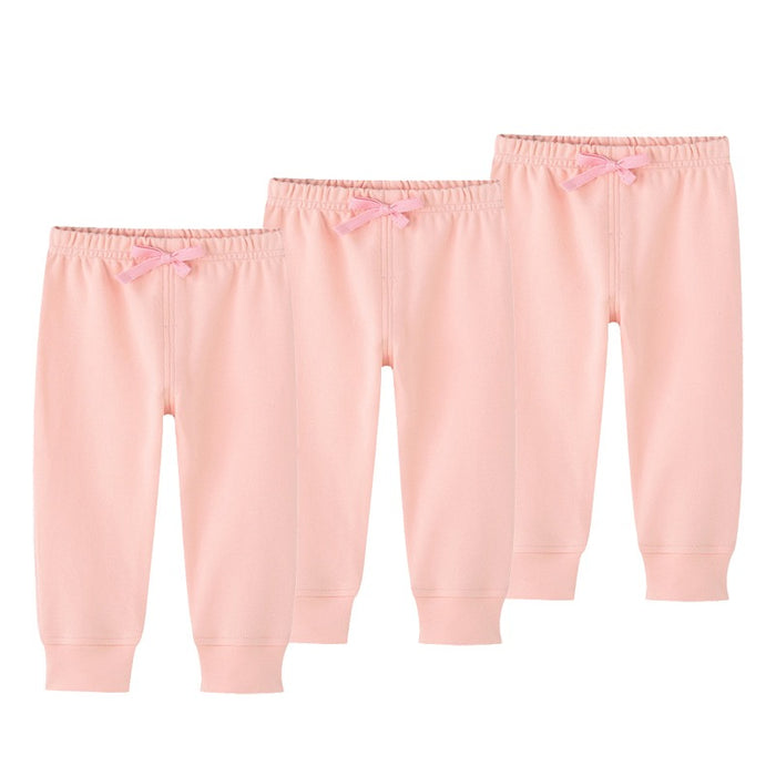 3Pcs Elastic Waist Toddler Solid Color Pants