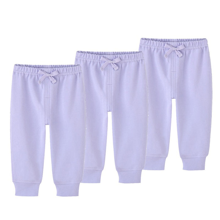 3Pcs Elastic Waist Toddler Solid Color Pants