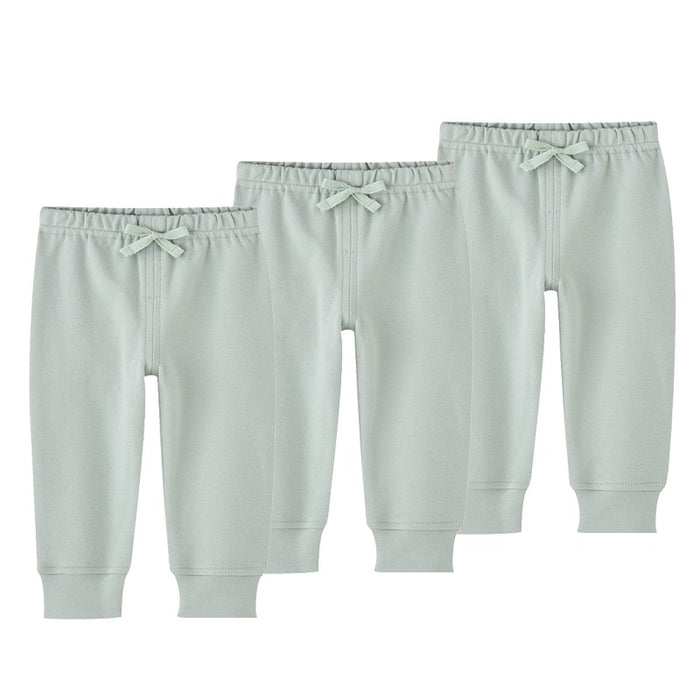 3Pcs Elastic Waist Toddler Solid Color Pants