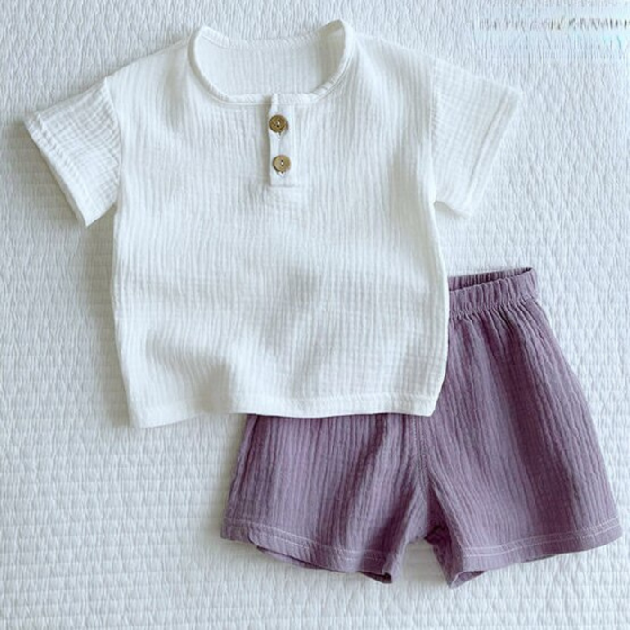 The Colored Linen Shorts Set