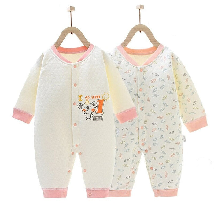 Newborn 3-Layer Thicken Cotton Rompers Set