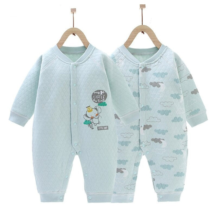 Newborn 3-Layer Thicken Cotton Rompers Set