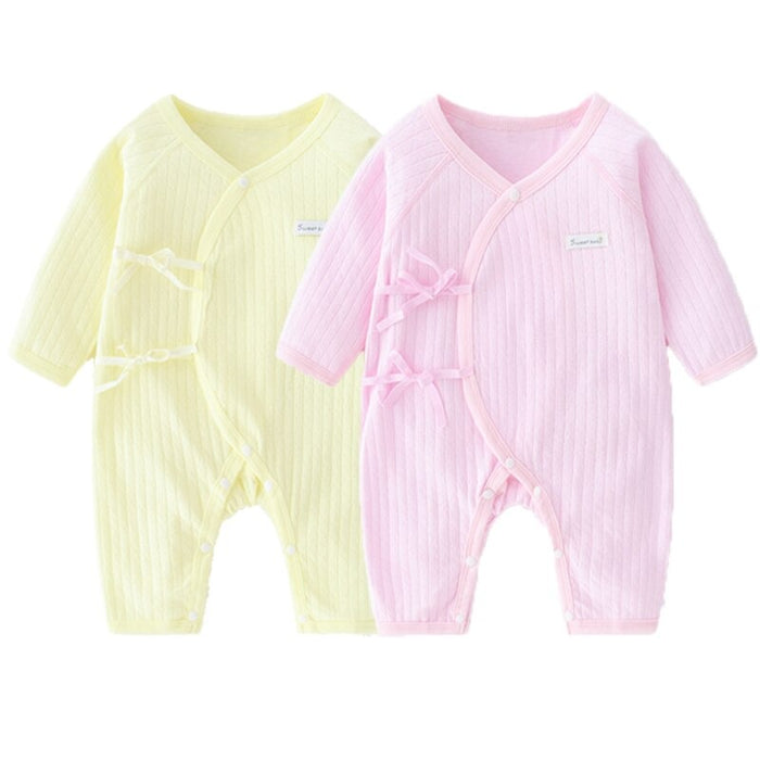 V-Neck Casual Cotton Jumpsuit For Babies