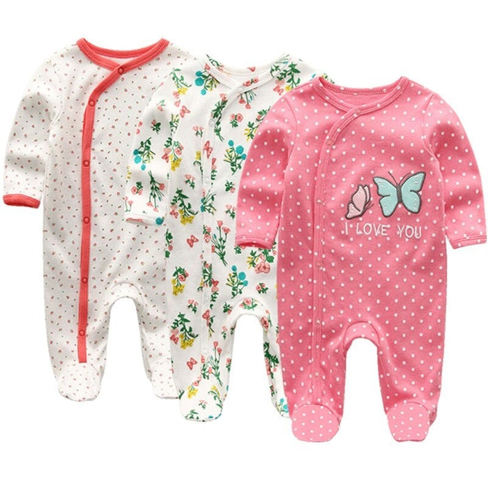 Toddlers 3 Pcs Cotton Romper Set