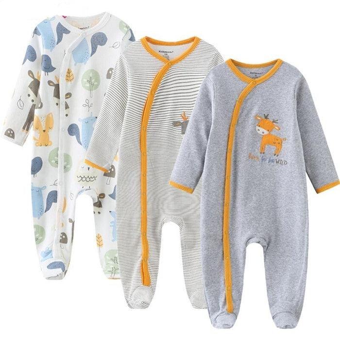 3 Pcs Cotton Romper Set For Toddlers