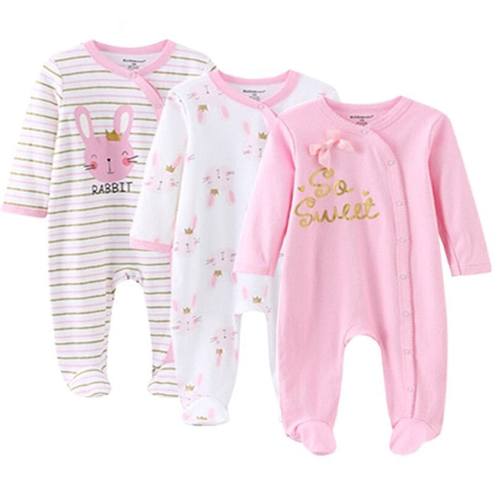 3 Pcs Cotton Romper Set For Toddlers