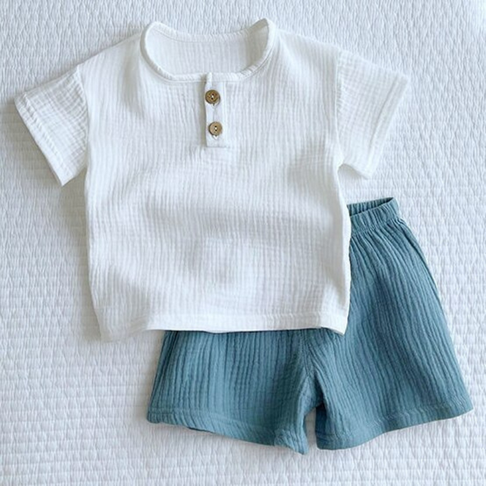 The Colored Linen Shorts Set